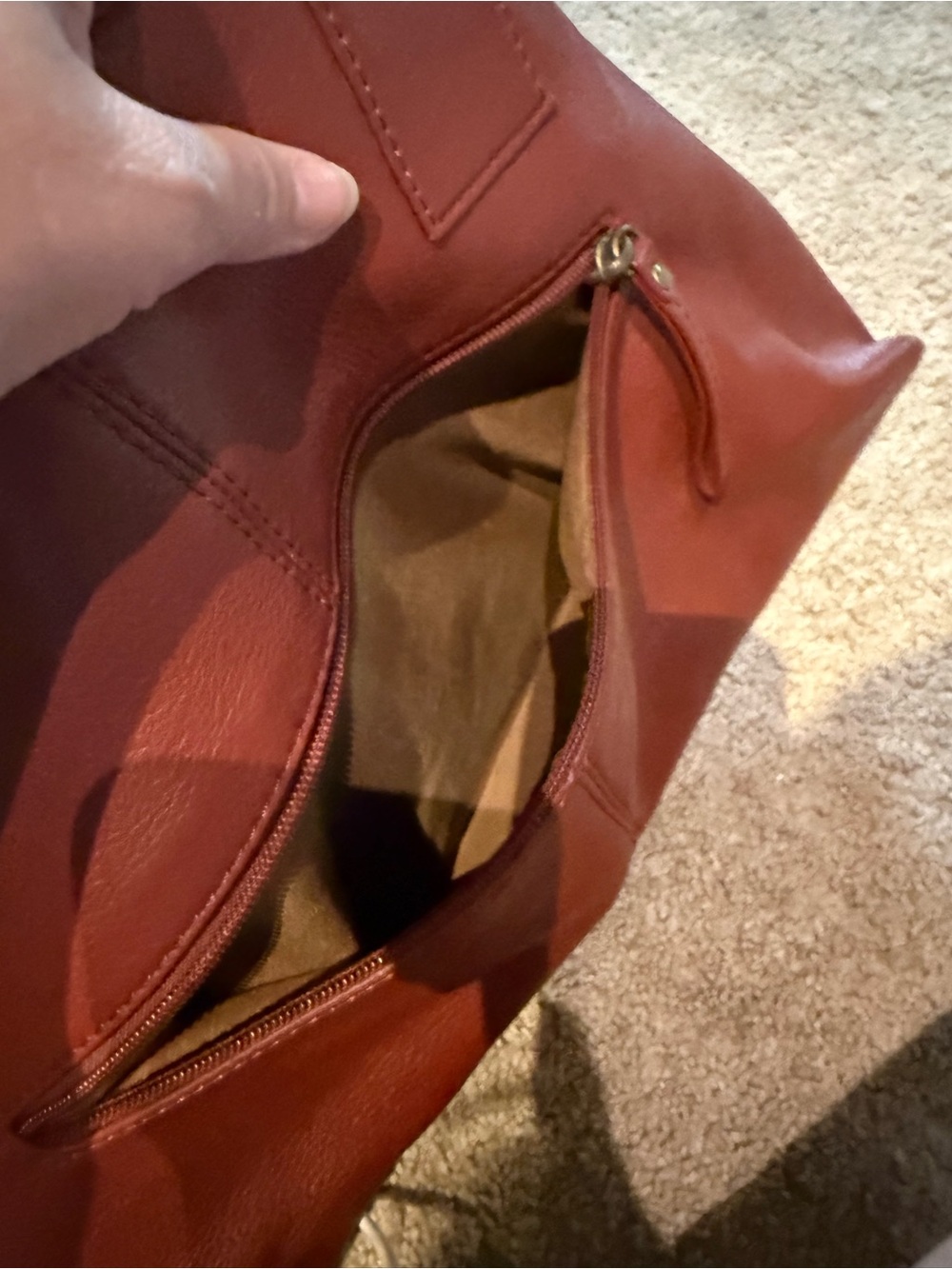 HOBO Vintage Red Leather Shoulder Tote Bag Everyday Handbag - Picture 2 of 9